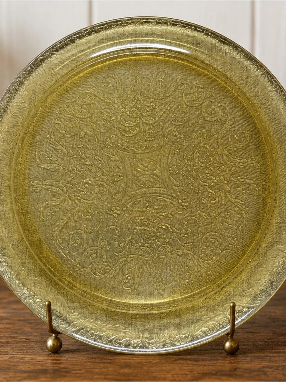 Vintage Federal Madrid Amber Depression Glass 11” Serving Platter